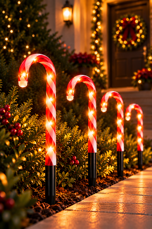 Bastones Luces Solares Navidad